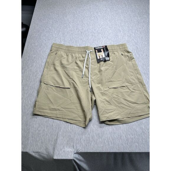 AVALANCHE Men's XXL Khaki Rip Stop Stretch Short Pants Zip Pocket Shorts NEW $68 - Picture 1 of 8